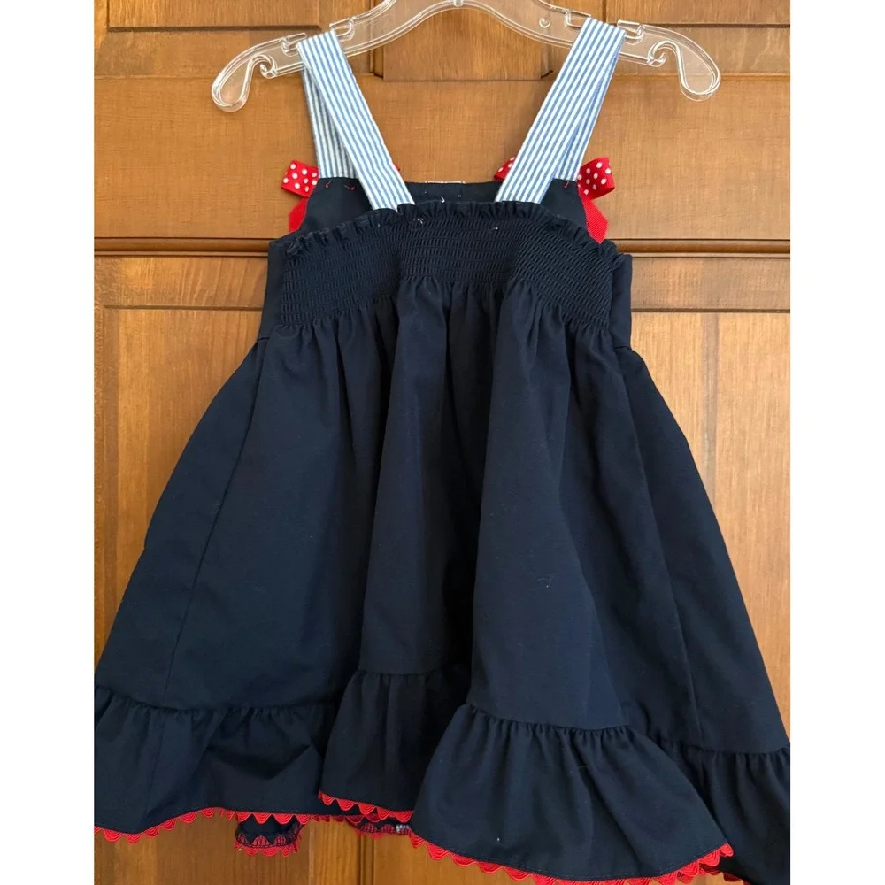 Goodlad Girls Crab Sundress Size 2T Toddler‎ Girls Navy Embroidered Sleeveless